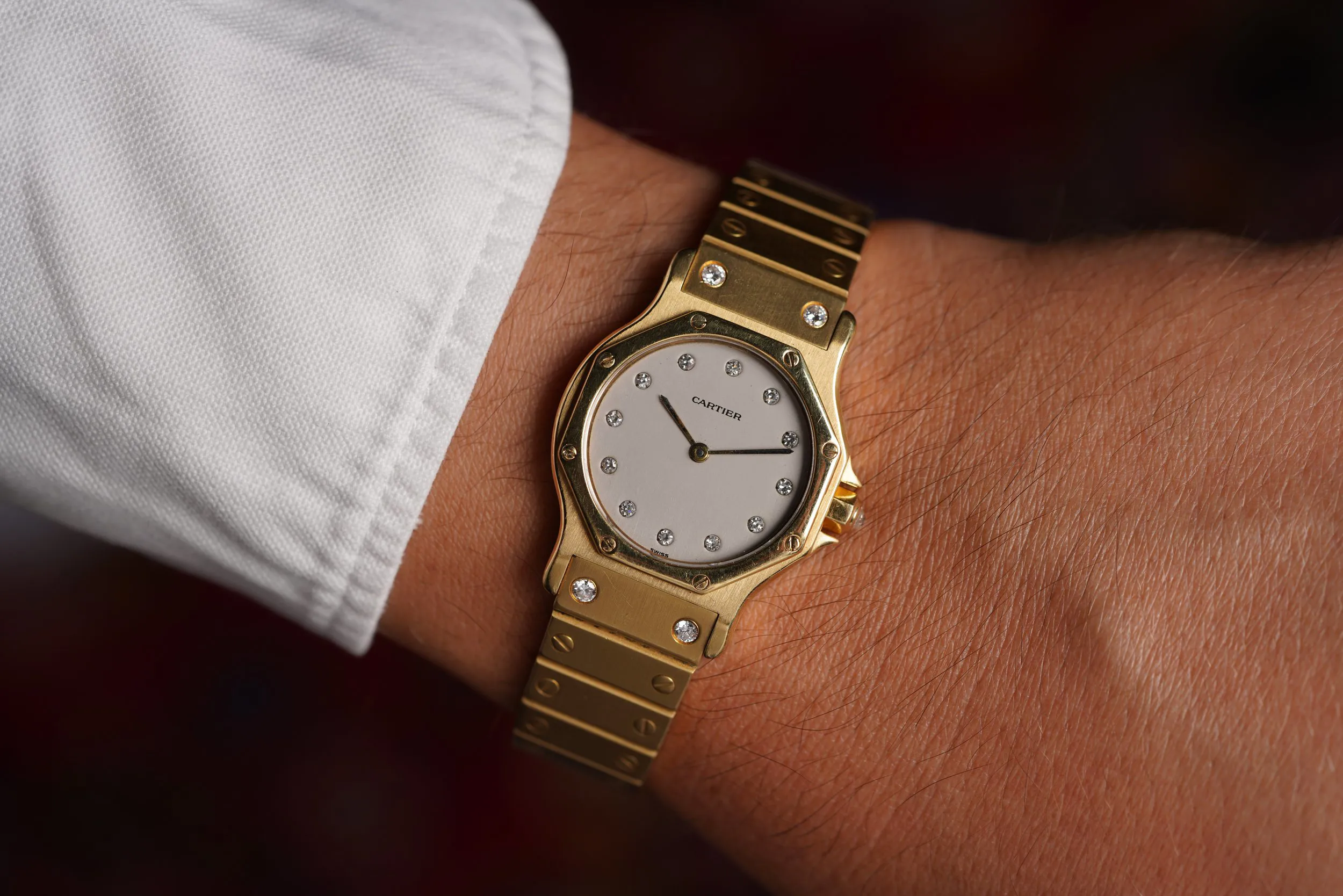 Cartier Santos 32mm Yellow gold Diamond 1