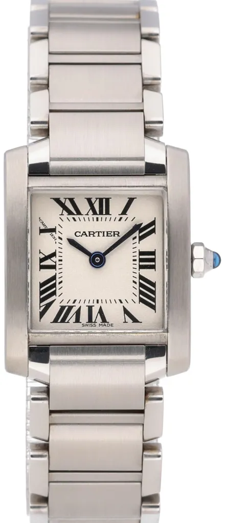 Cartier Tank Française 2384 20mm Stainless steel White