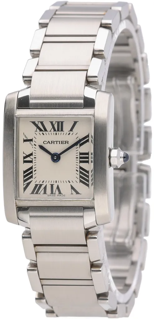 Cartier Tank Française 2384 20mm Stainless steel White 2