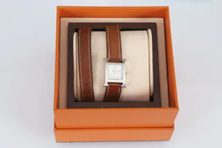 Hermès Hour H Stainless steel White