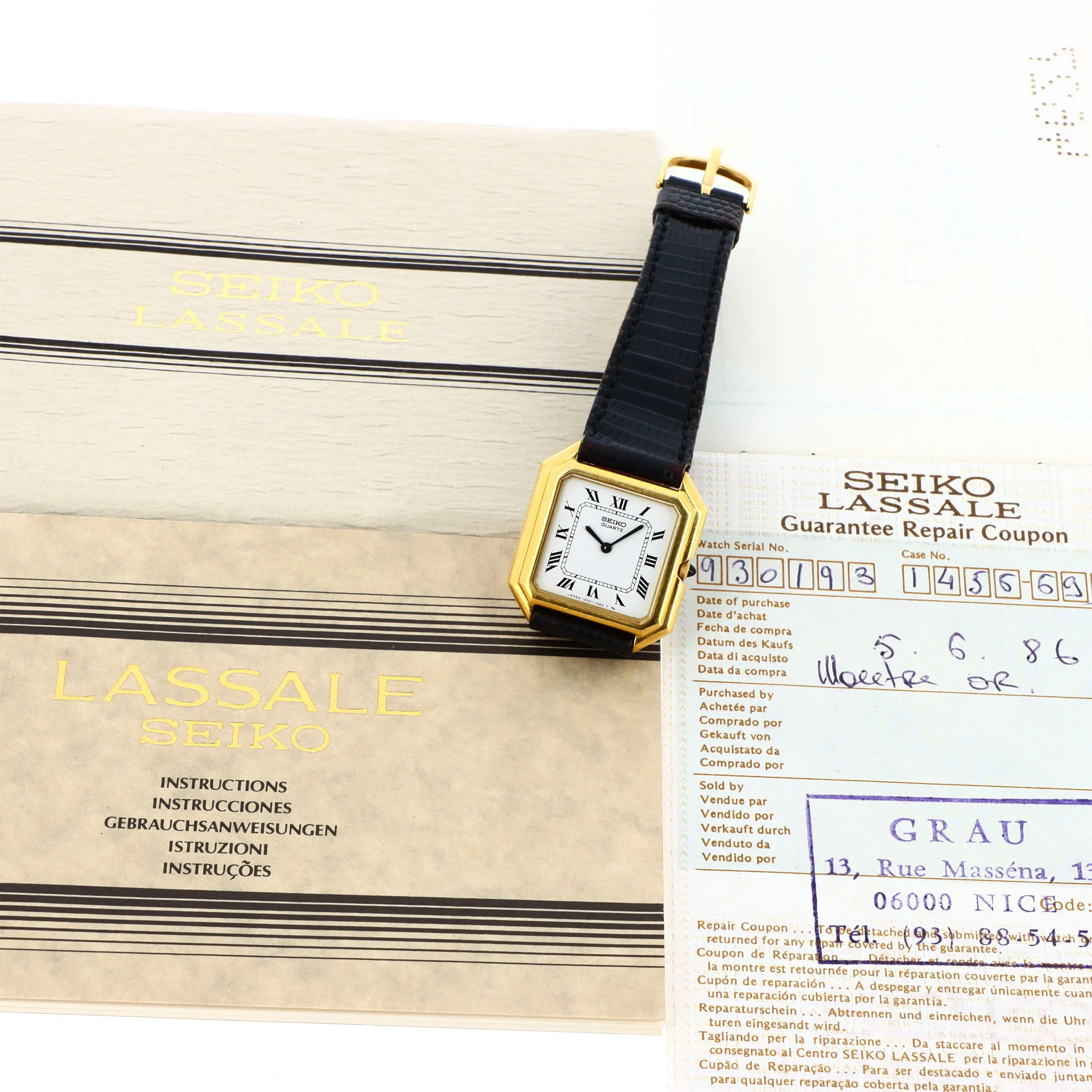 Seiko Lassale 14-5669-D 24mm Yellow gold White 1