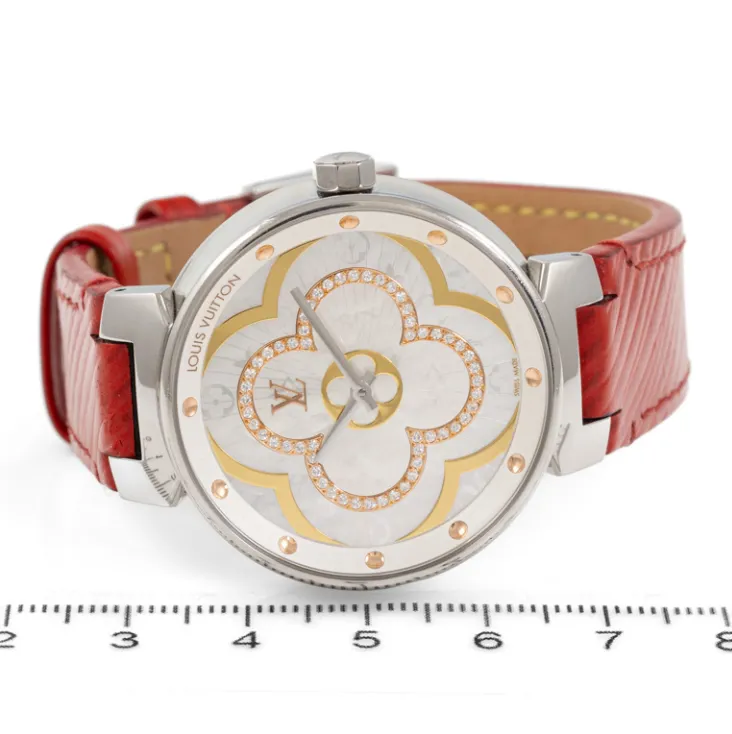 Louis Vuitton Tambour Moon QA019 35mm Stainless steel Mother of pearl & Diamond 5