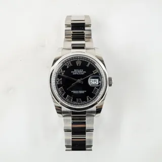 Rolex Datejust 36 116200-0094 Stainless steel Black