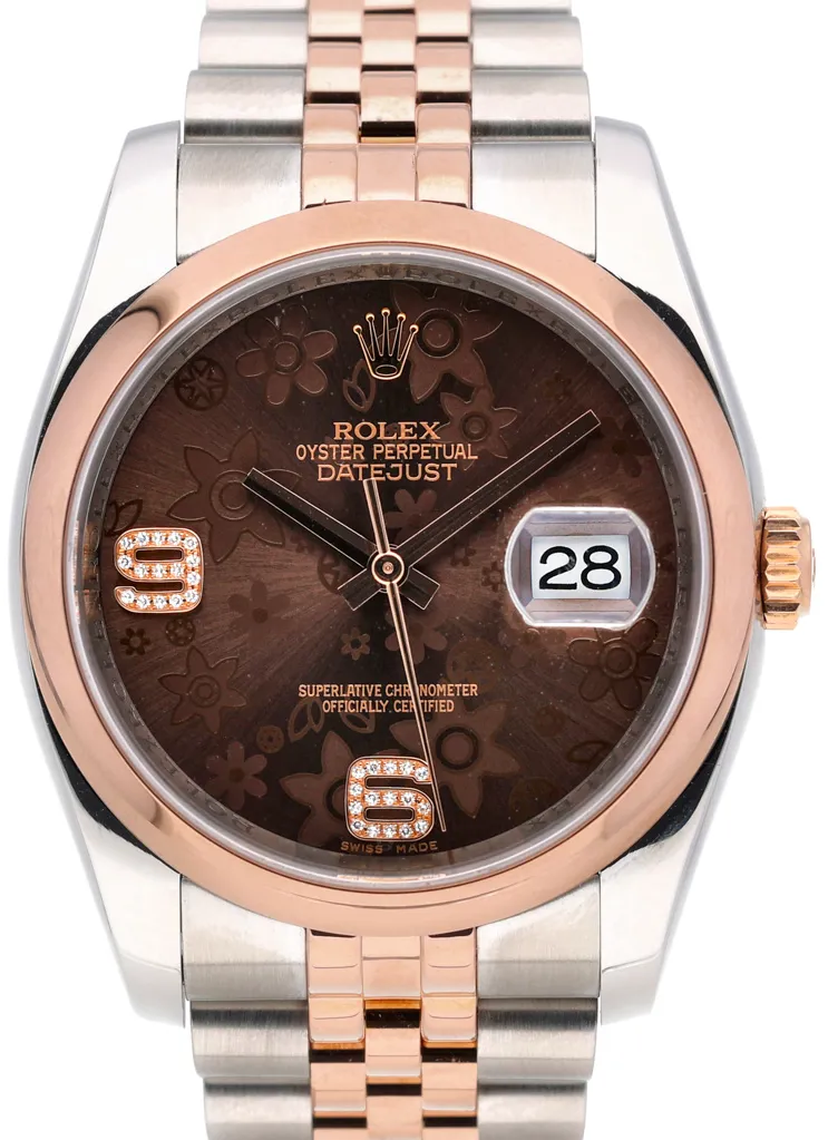 Rolex Datejust 36 116201 36mm Rose gold and Stainless steel Brown