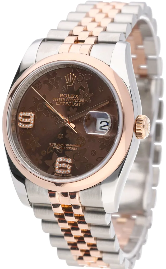 Rolex Datejust 36 116201 36mm Rose gold and Stainless steel Brown 1