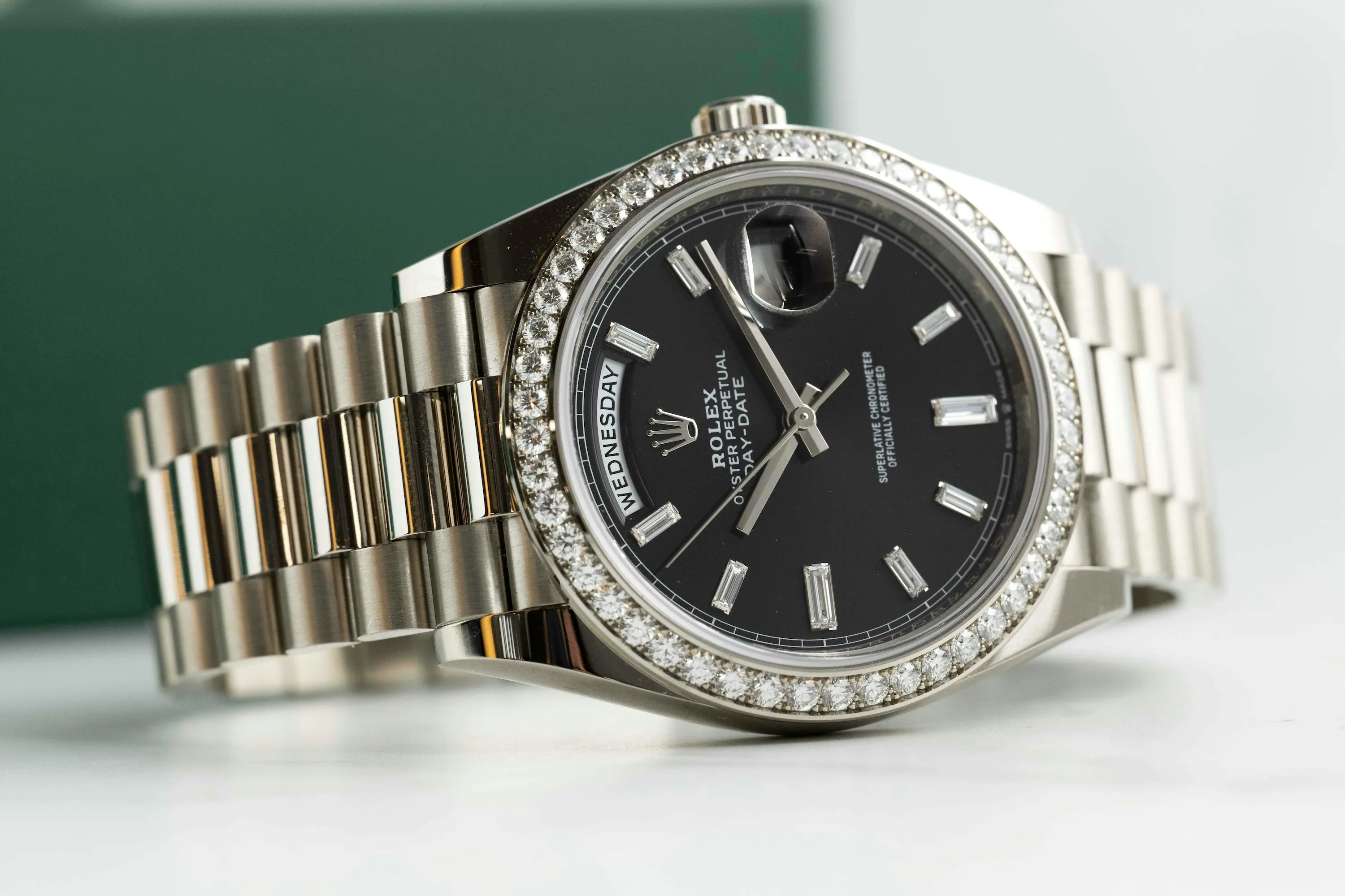 Rolex Day-Date 40 228349RBR 40mm White gold and Diamond Black