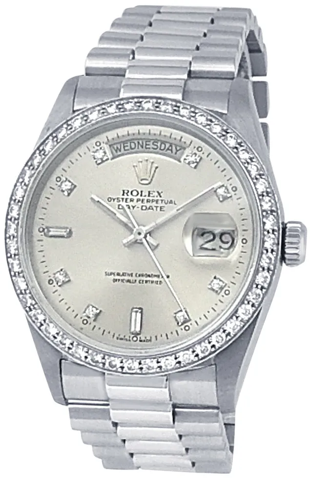 Rolex Day-Date 36 18049 36mm White gold Silver