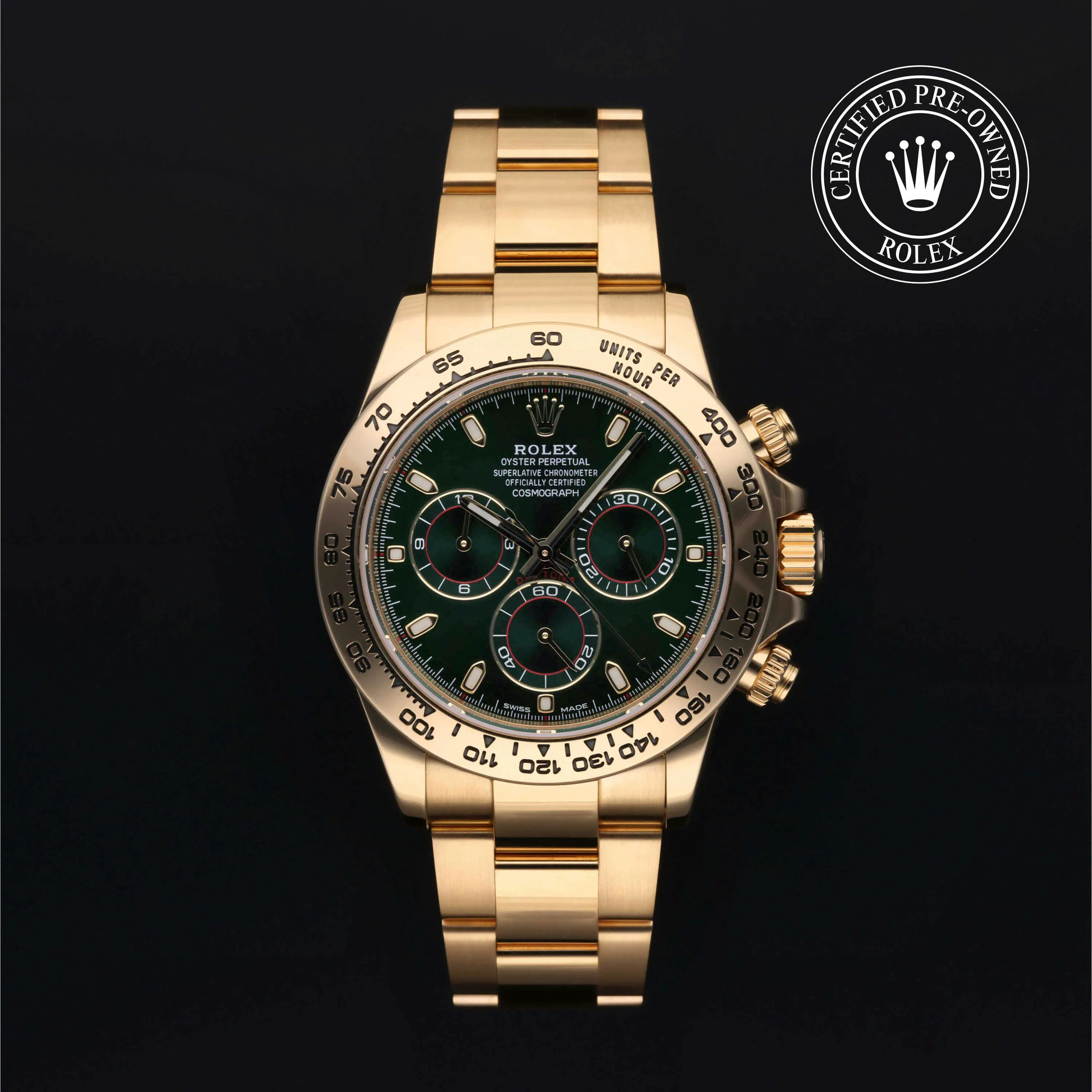 Rolex Daytona 116508-0013 40mm Yellow gold Green