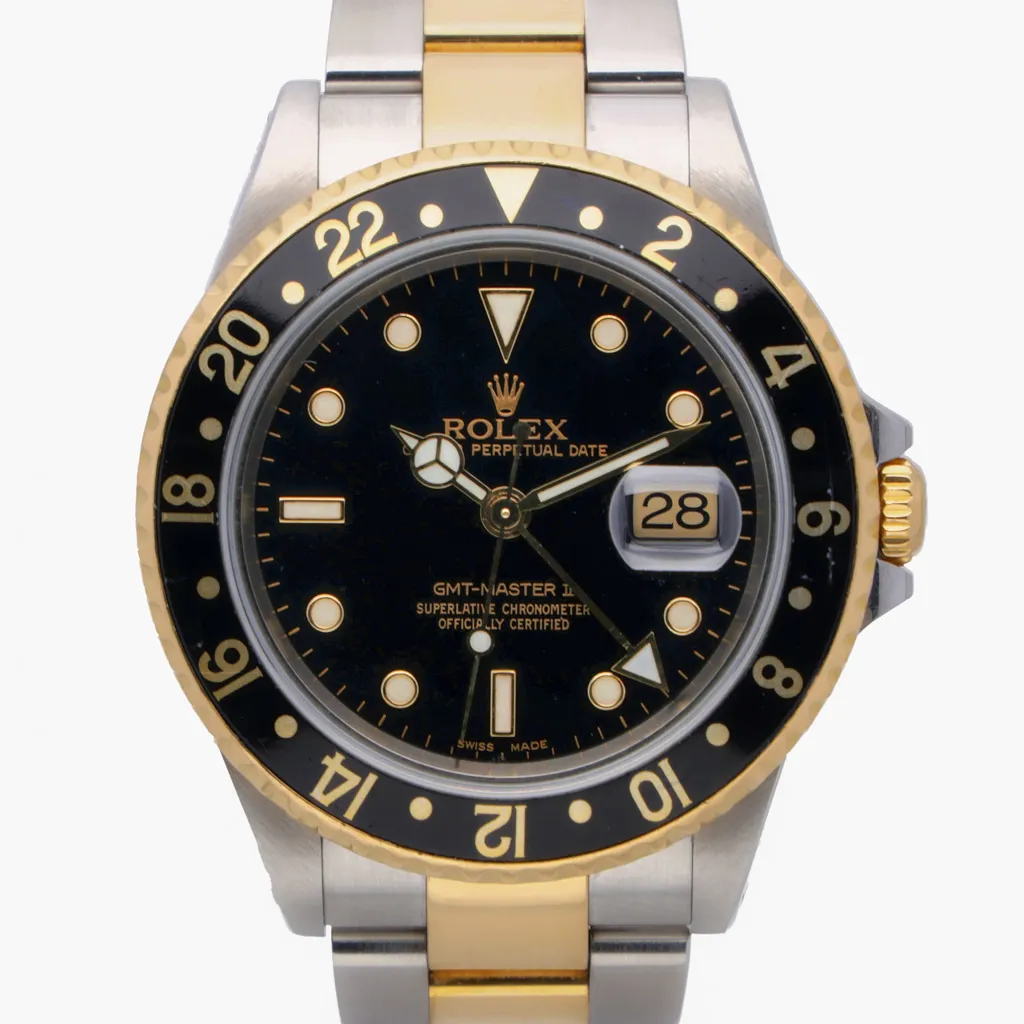 Rolex GMT-Master II 16713 40mm Yellow gold and stainless steel Black