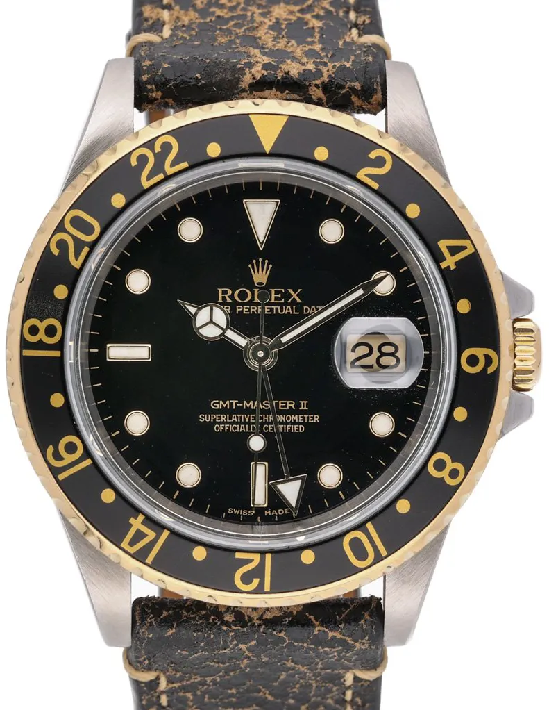 Rolex GMT-Master II 16713 40mm Yellow gold and Stainless steel Black