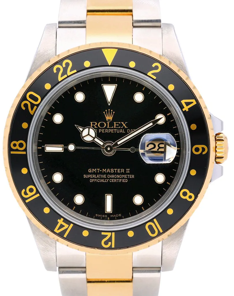 Rolex GMT-Master II 16713 40mm Yellow gold and Stainless steel Black