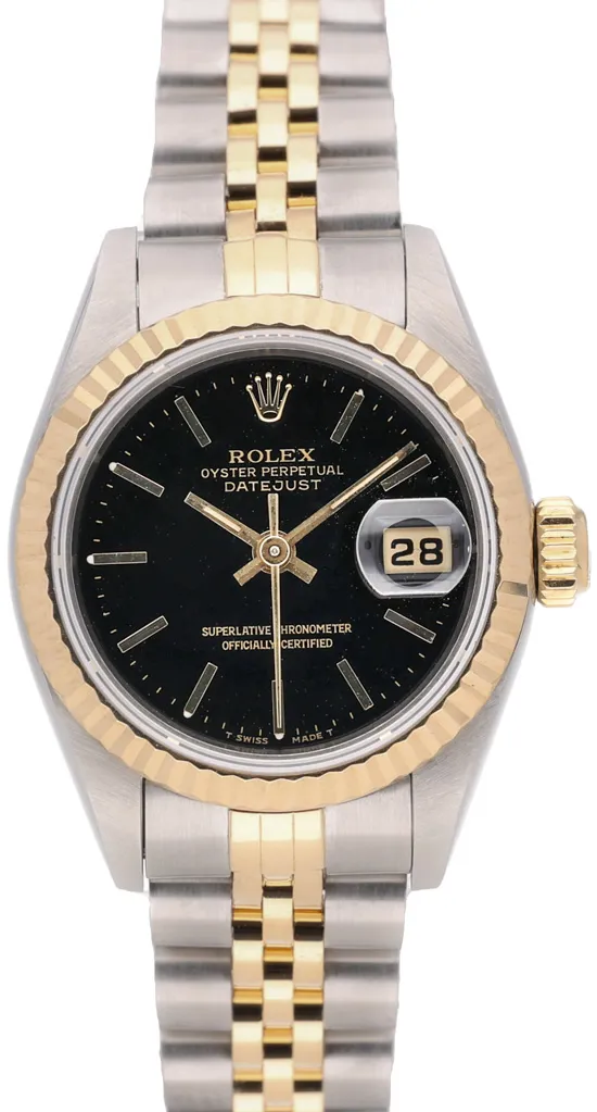 Rolex Lady-Datejust 69173 26mm Yellow gold and stainless steel Black