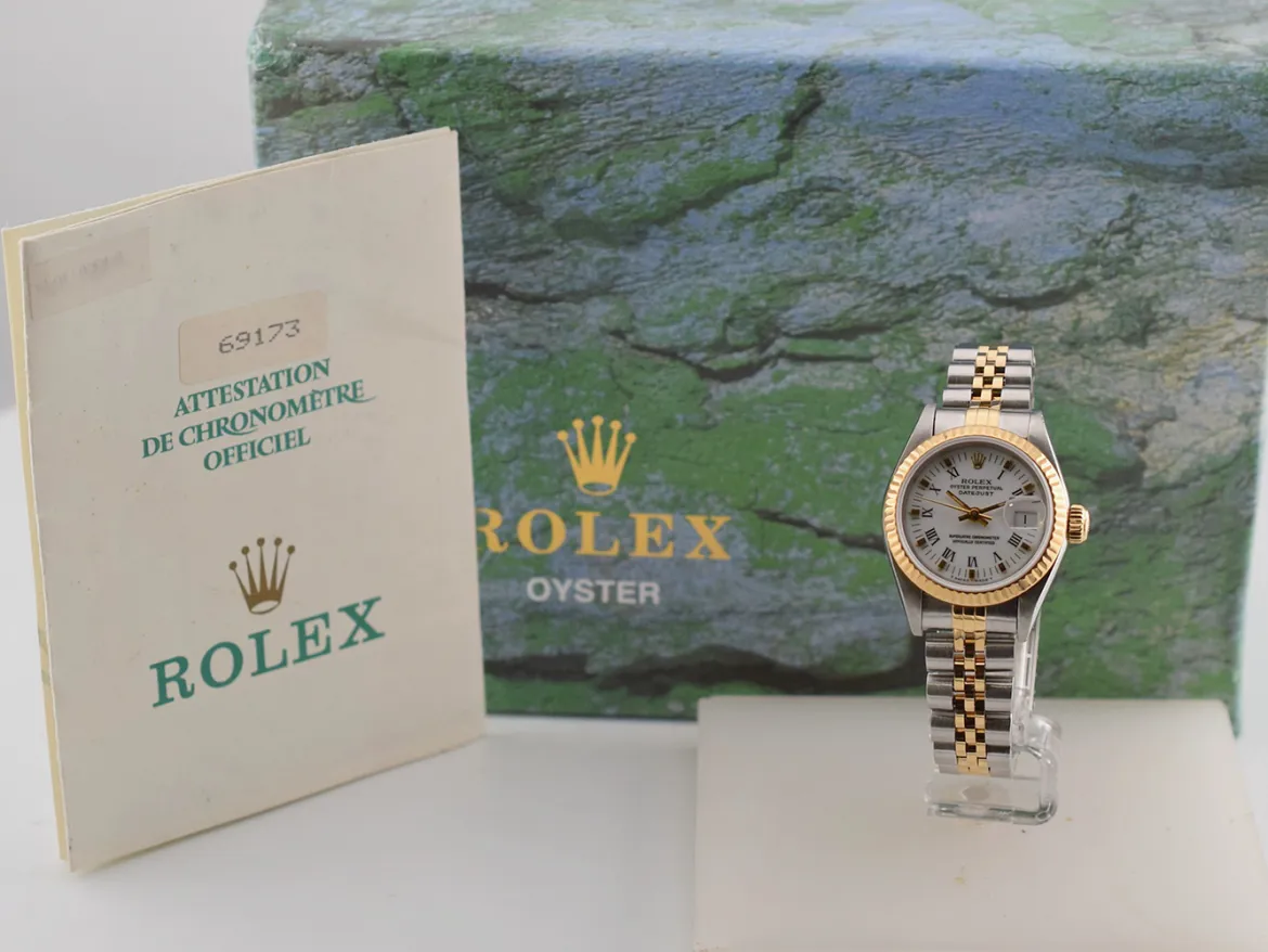 Rolex Lady-Datejust 69173 26mm Yellow gold and stainless steel White 9