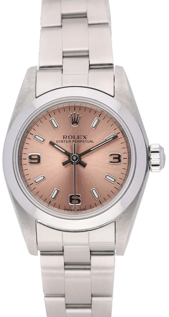 Rolex Oyster Perpetual 76080 25mm Oystersteel Salmon