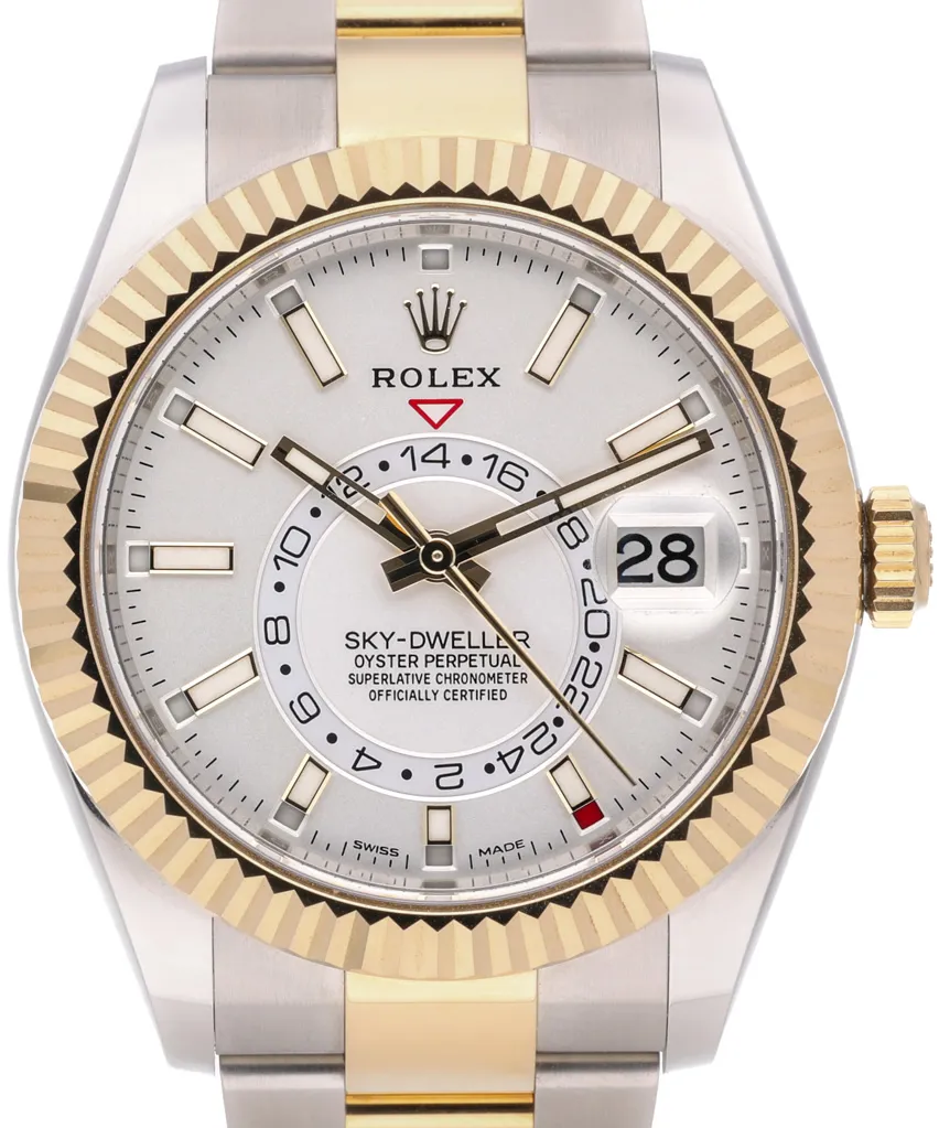 Rolex Sky-Dweller 326933 42mm Yellow gold and stainless steel White