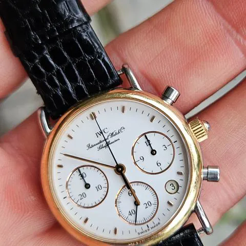 IWC Portofino Chronograph IW3730 29mm Yellow gold and stainless steel White