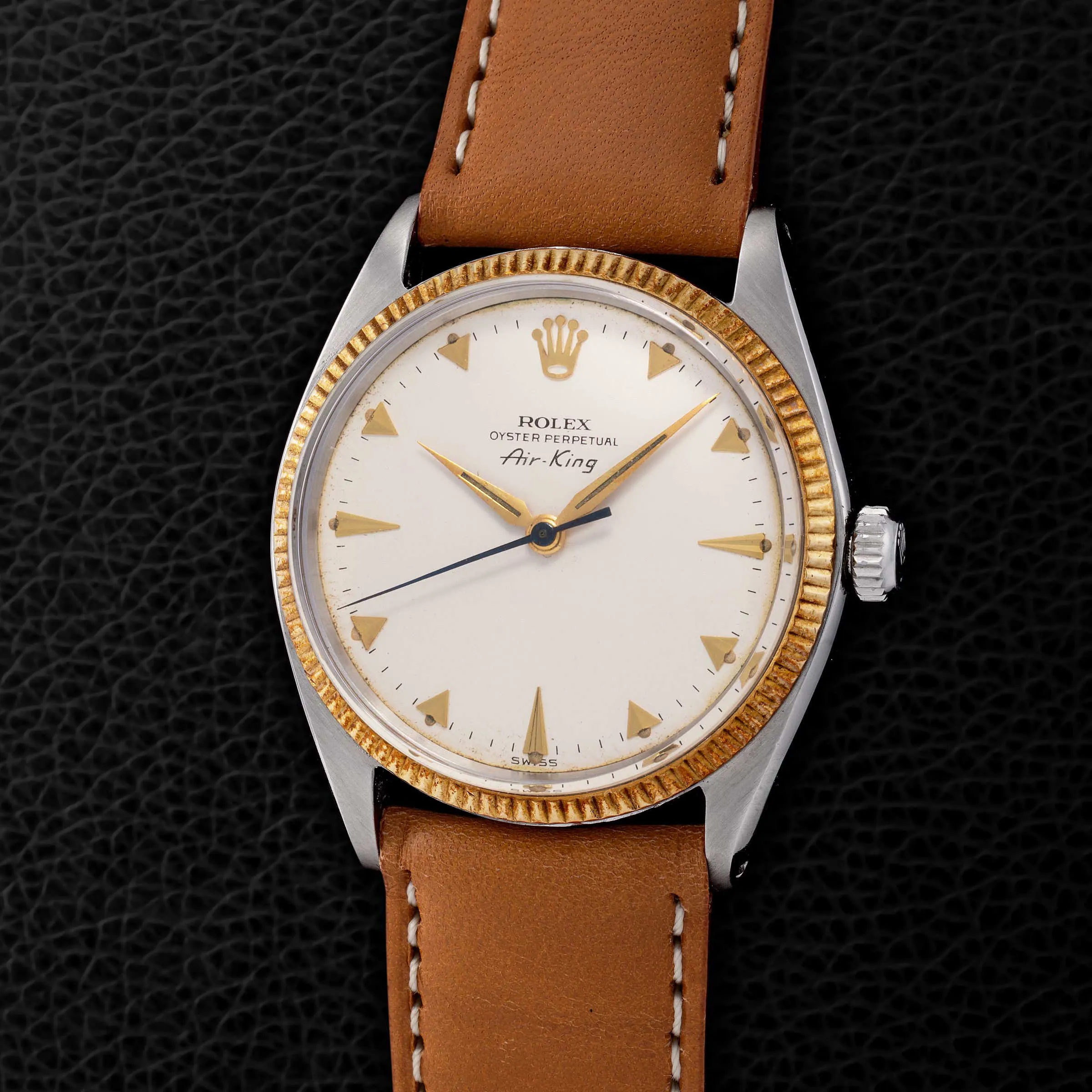 Rolex Air King 5501 34mm Yellow gold and Stainless steel White