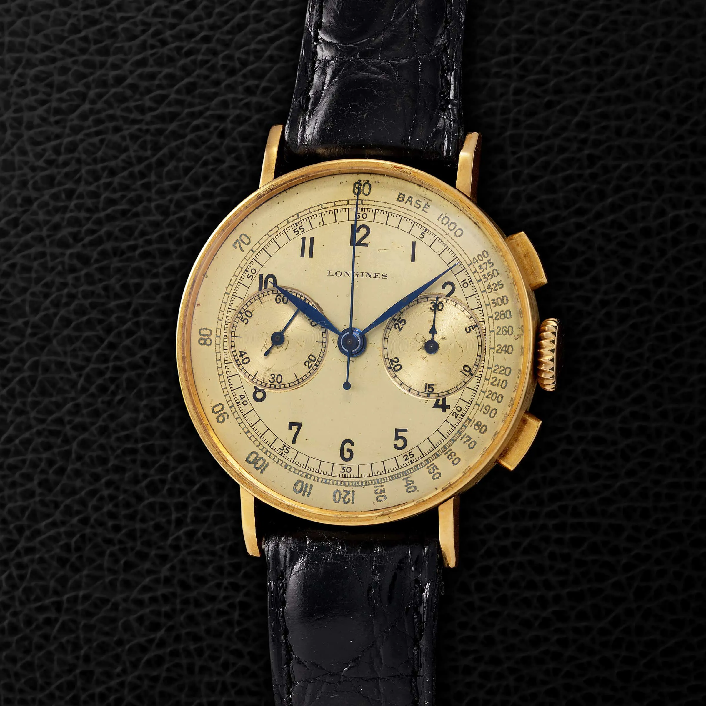 Longines Flyback 13ZN 35mm Yellow gold Champagne
