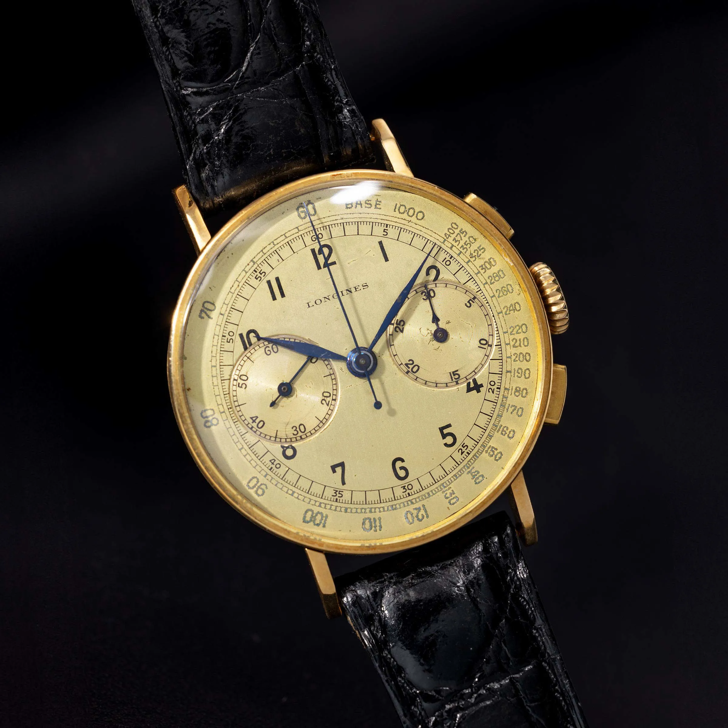 Longines Flyback 13ZN 35mm Yellow gold Champagne 2