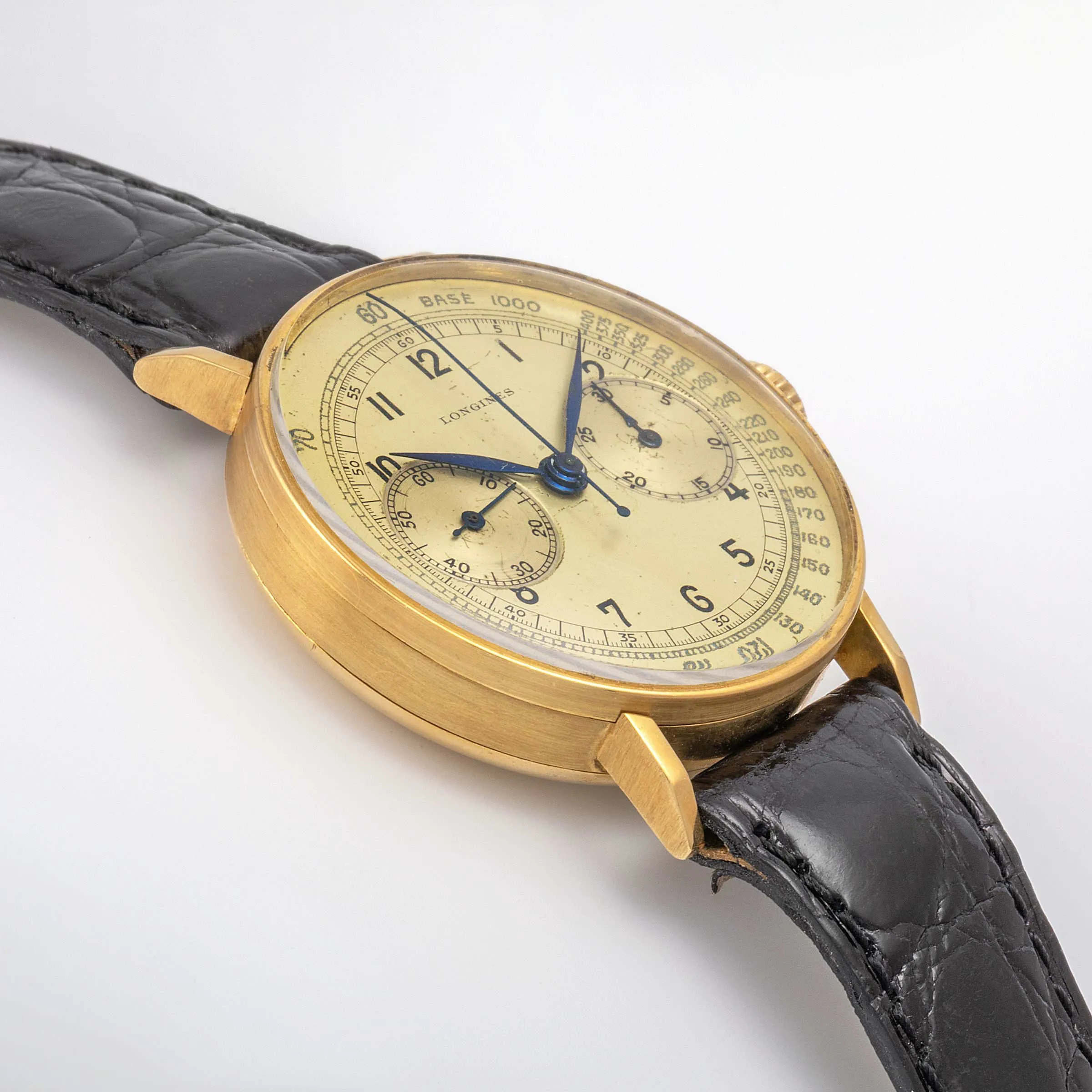 Longines Flyback 13ZN 35mm Yellow gold Champagne 4