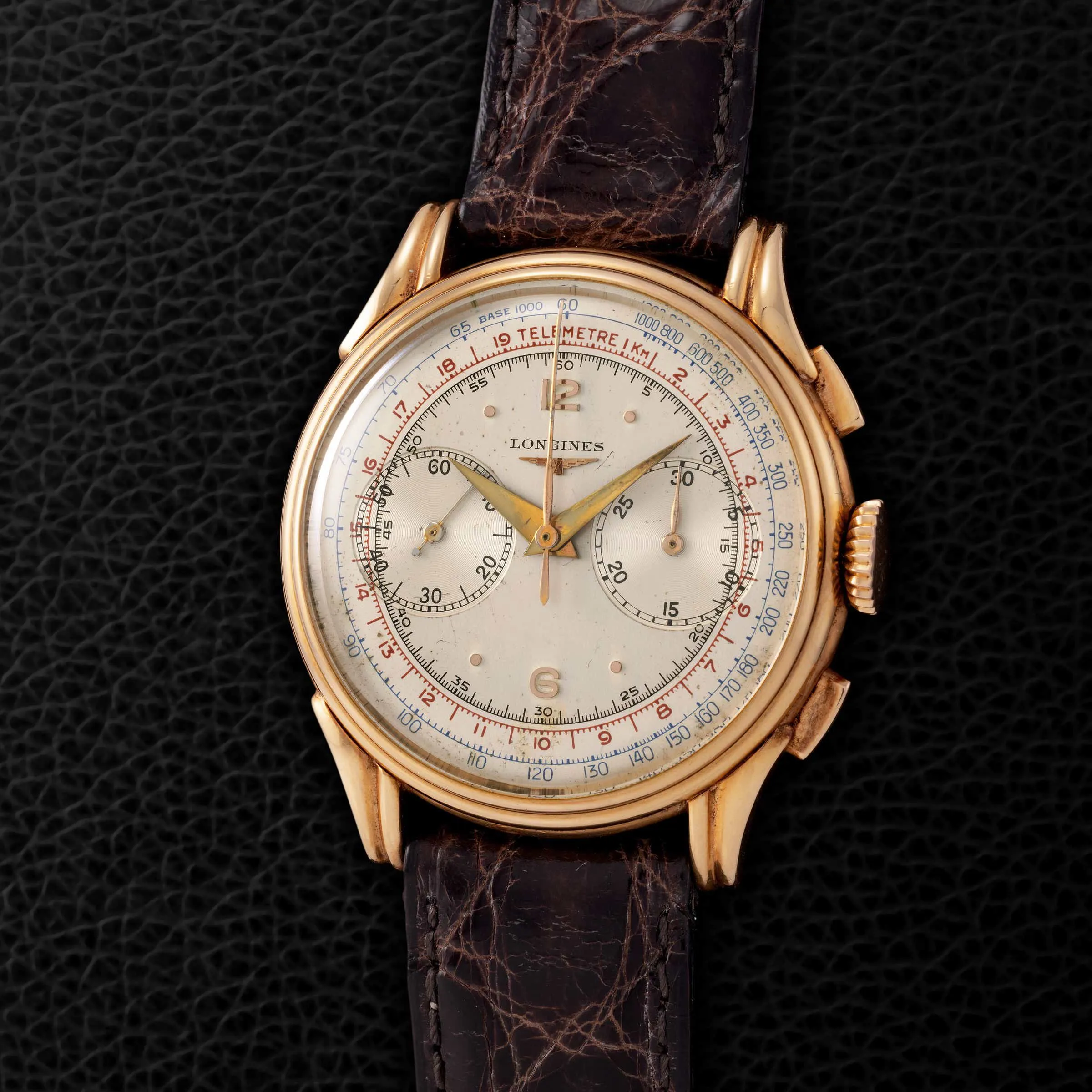 Longines Flyback 5953-2 37mm Rose gold Silver