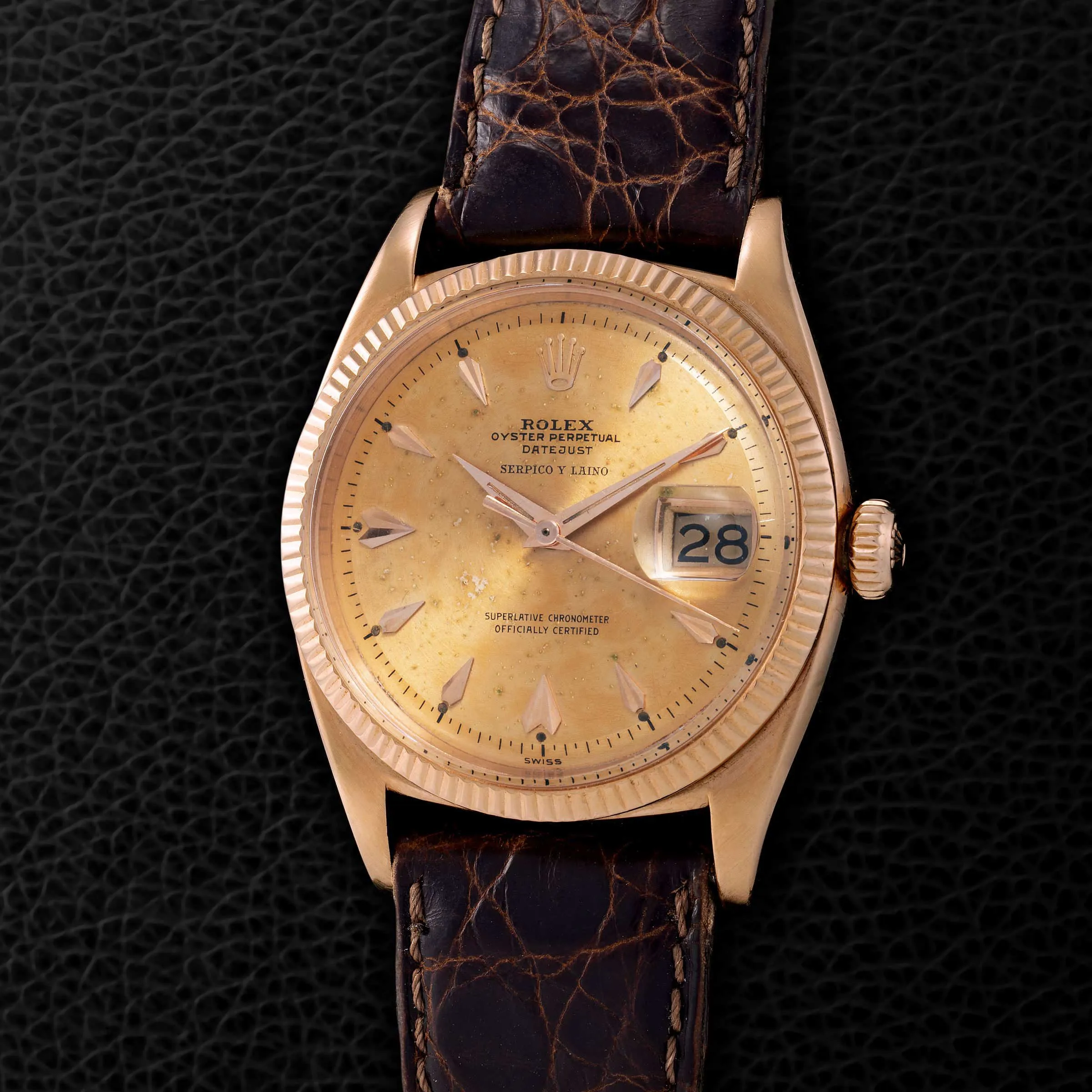 Rolex Datejust 6605 36mm Rose gold Tropical