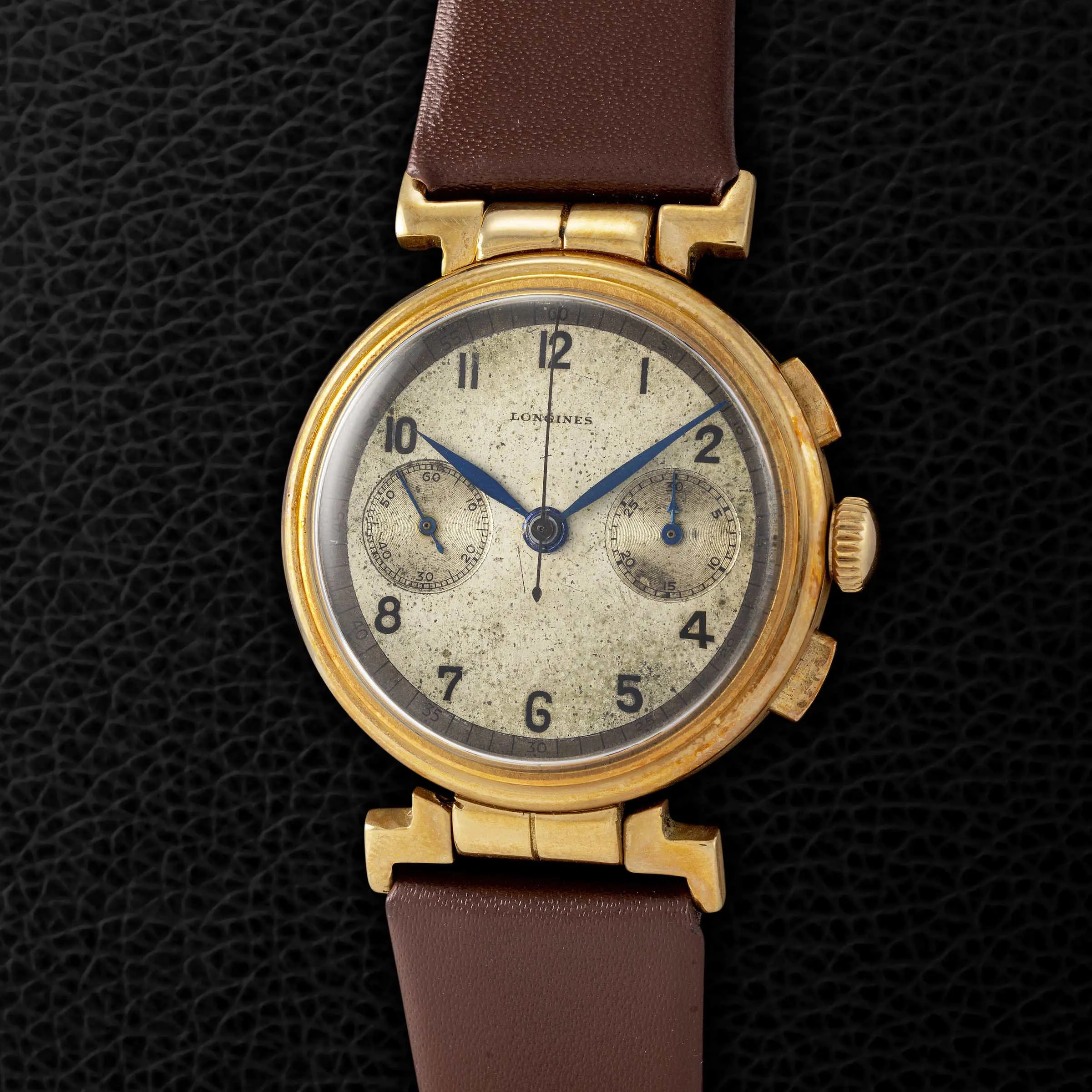 Longines Flyback 13ZN 33mm Yellow gold Silver