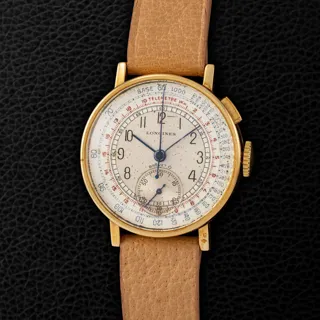 Longines Monopusher 4971 32mm Yellow gold Silver