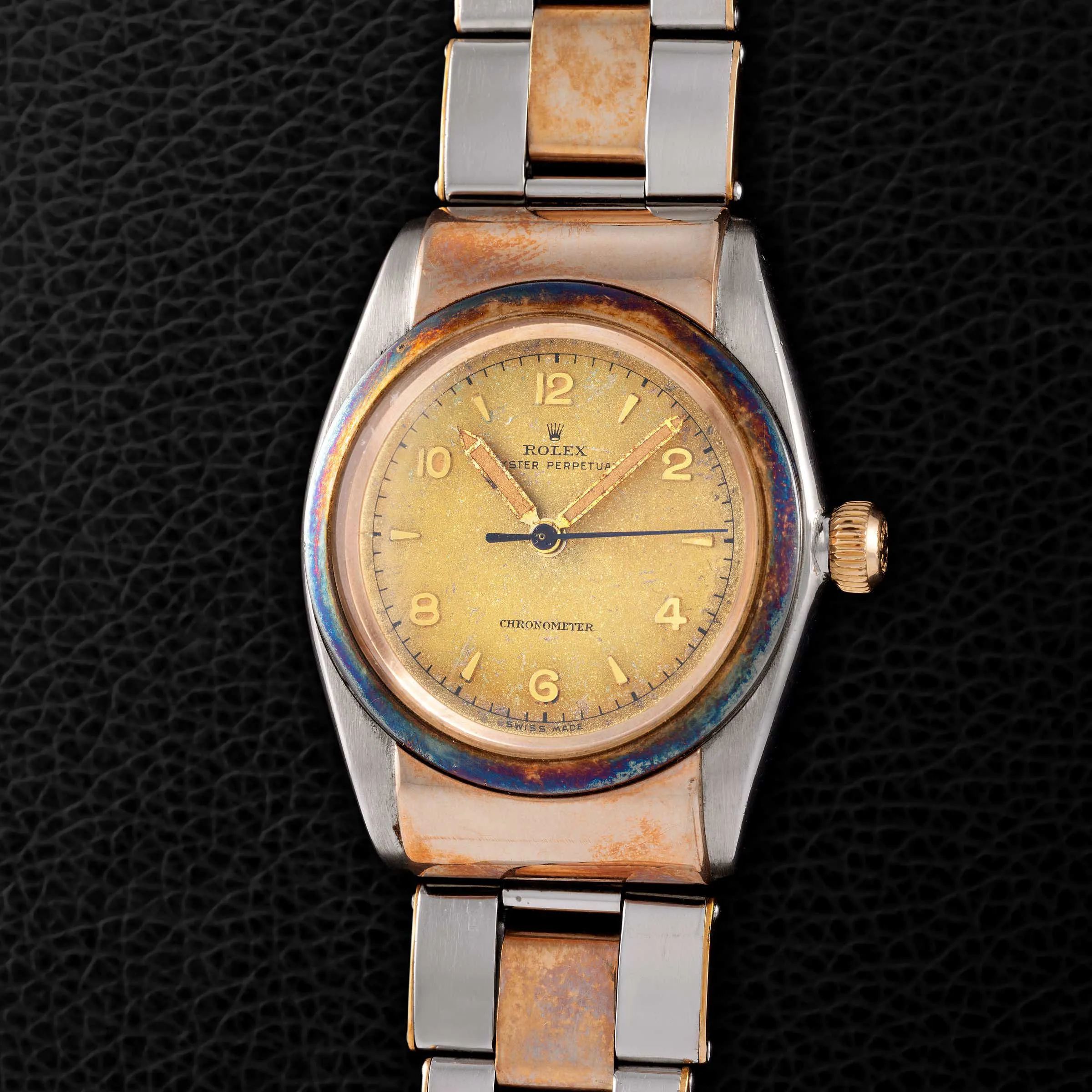 Rolex Bubble Back 3065 32mm Rose gold and stainless steel Tropical