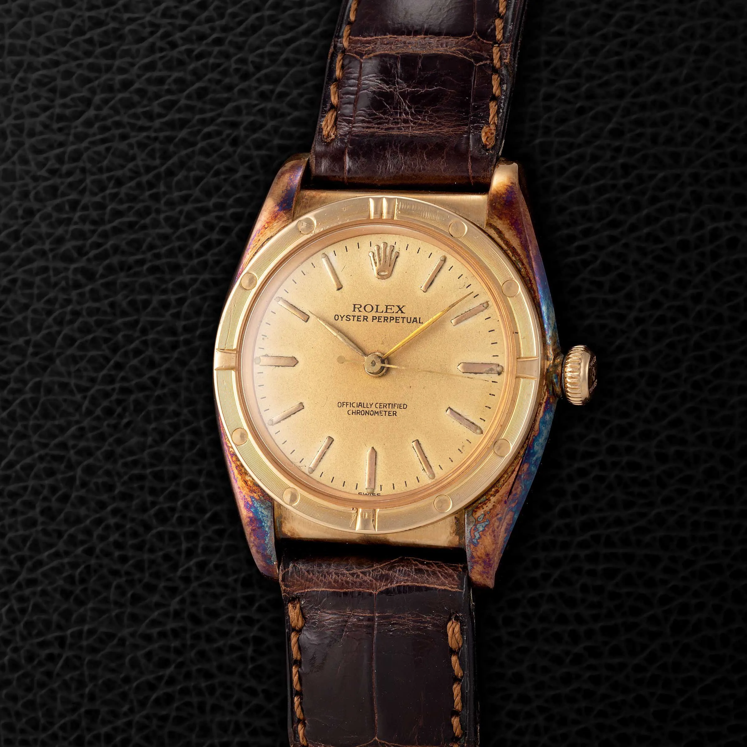Rolex Oyster Perpetual 3372 32mm Rose gold Patinated