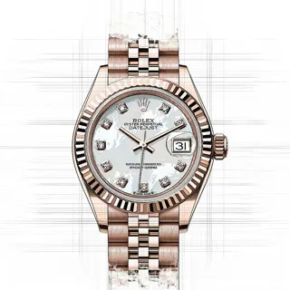 Rolex Lady-Datejust 279175 28mm Rose gold Perlmutt