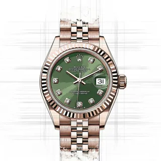 Rolex Lady-Datejust 279175 Rose gold Grün