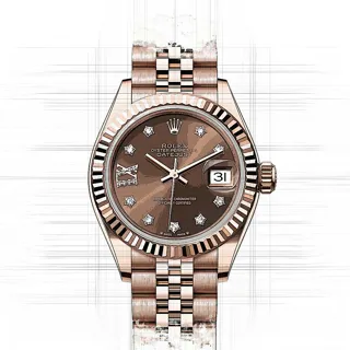 Rolex Lady-Datejust 279175 28mm Rose gold Braun