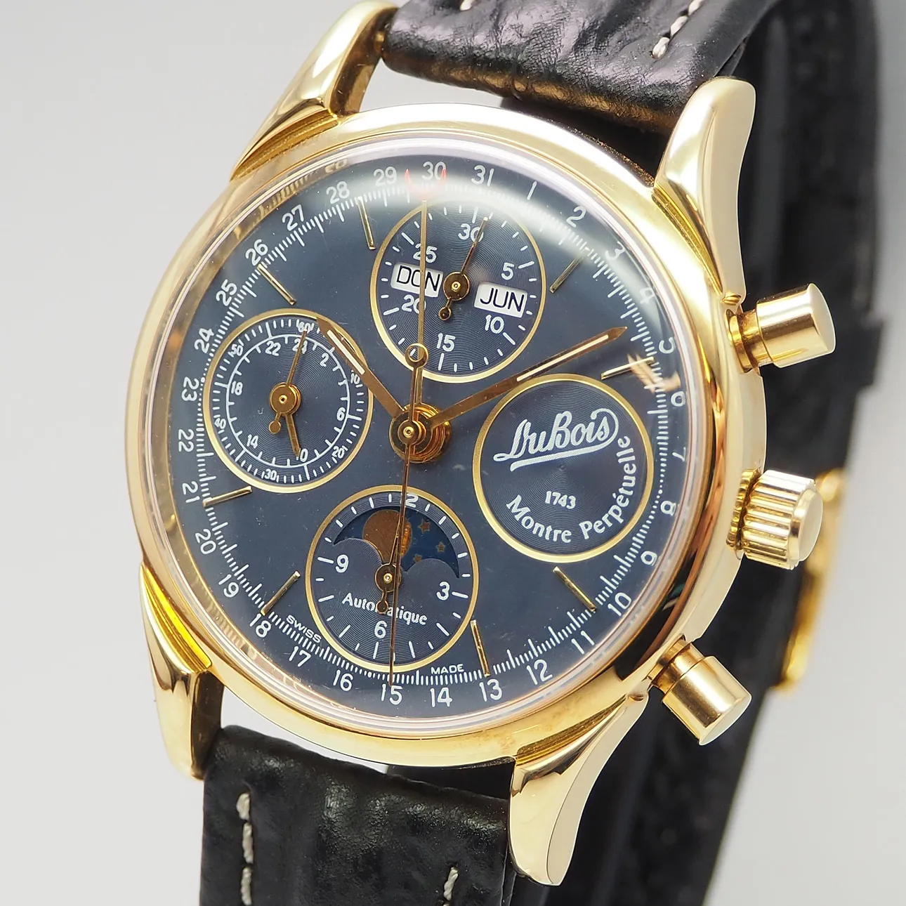 DuBois et fils Vollkalender Chronograph Montre Perpetuelle 37mm Yellow gold