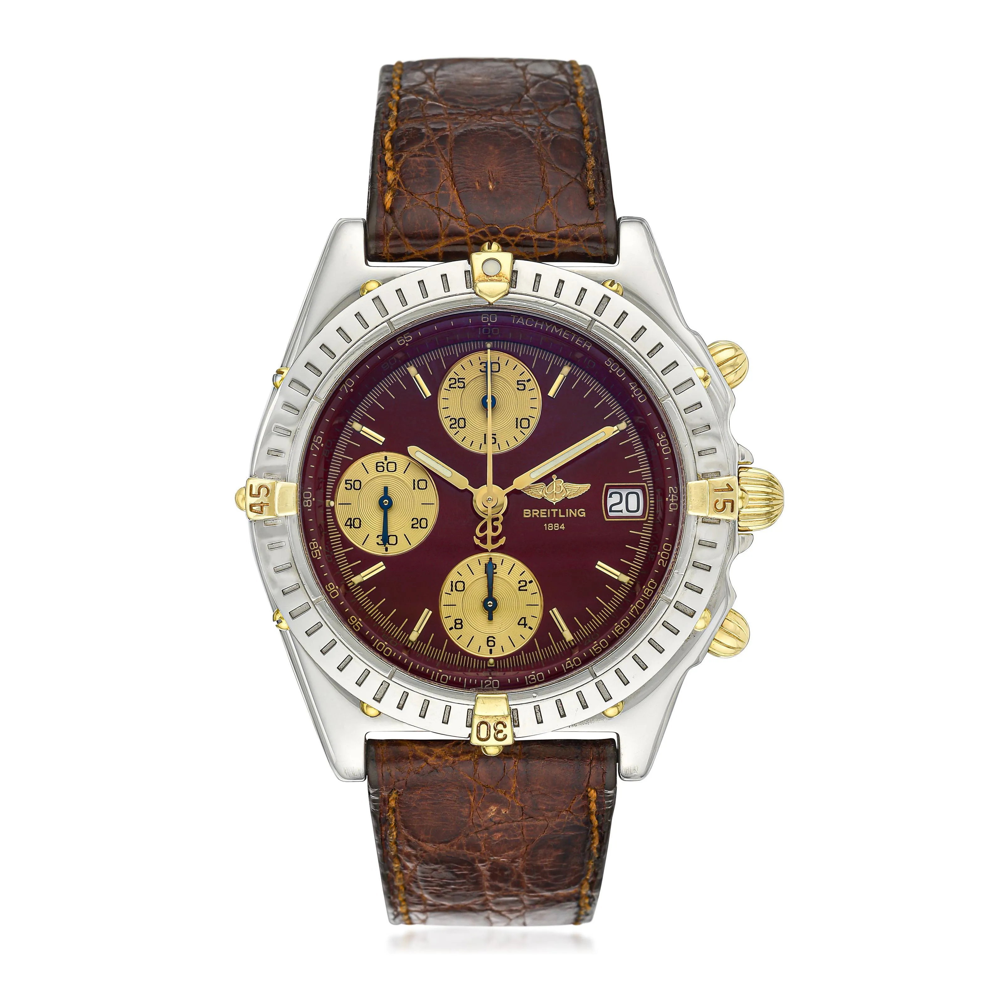 Breitling Chronomat B13350 40mm Yellow gold and stainless steel Burgundy 2
