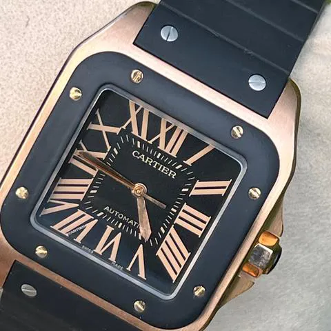 Cartier Santos 100 2792 38mm Rose gold Black