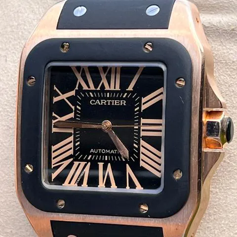 Cartier Santos 100 2792 38mm Rose gold Black 3