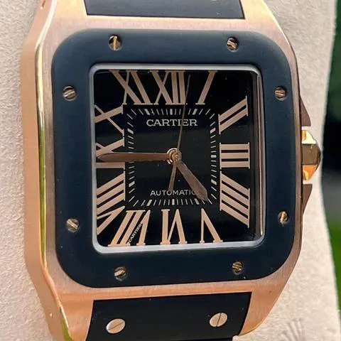 Cartier Santos 100 2792 38mm Rose gold Black 4