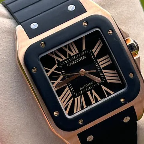 Cartier Santos 100 2792 38mm Rose gold Black 5