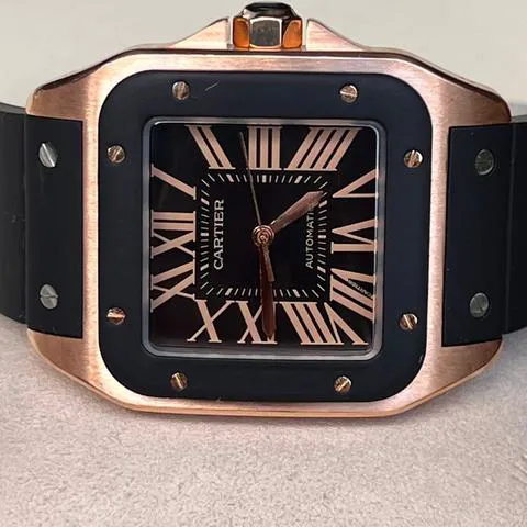 Cartier Santos 100 2792 38mm Rose gold Black 6