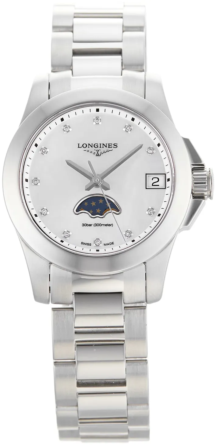 Longines Conquest L3.380.4.87.6 30mm Stainless steel Mother-of-pearl