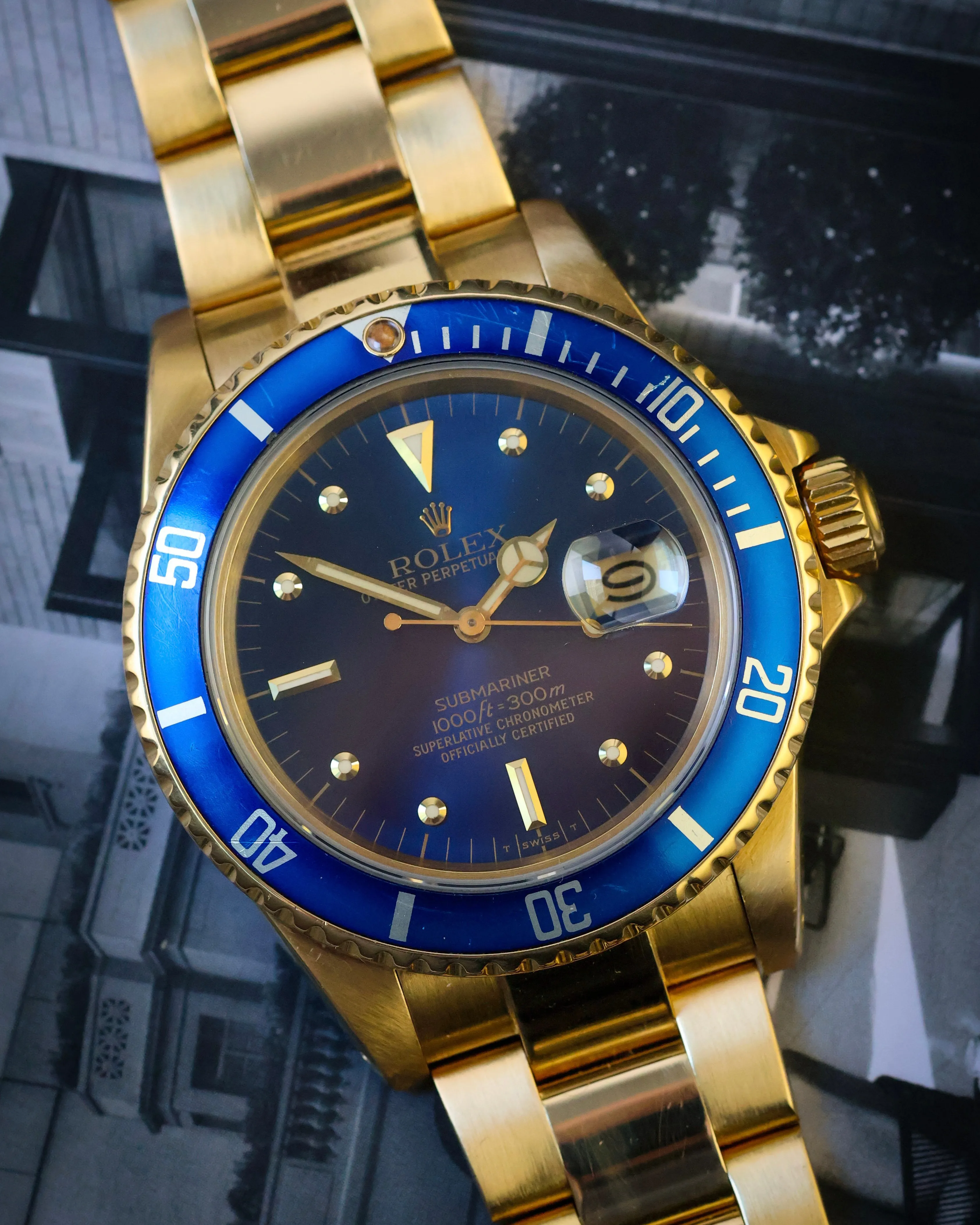 Rolex Submariner 16808 Yellow gold Blue