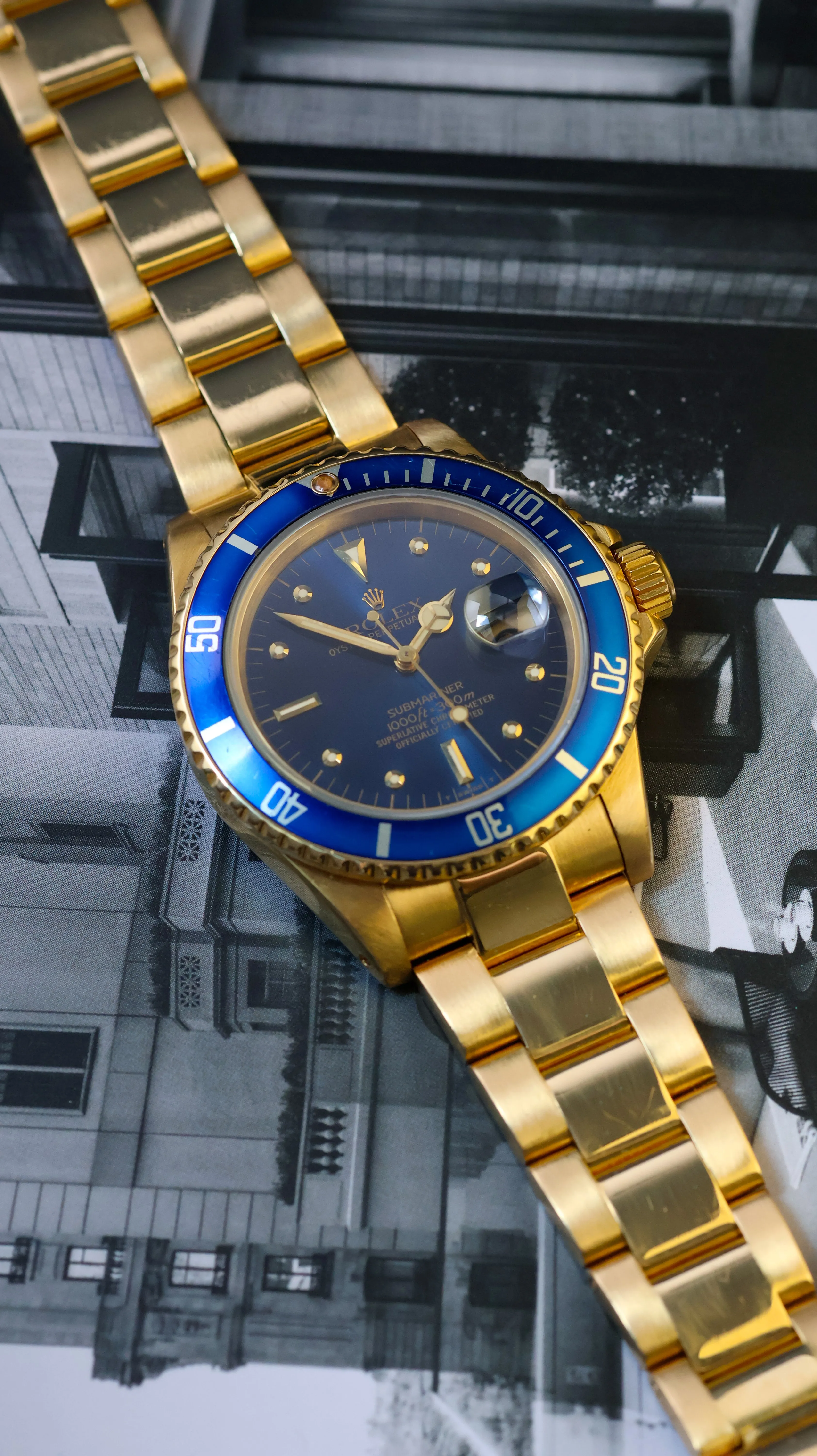 Rolex Submariner 16808 Yellow gold Blue 6