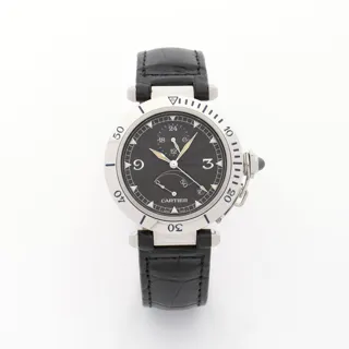 Cartier Pasha GMT 2388 Stainless steel Dark gray