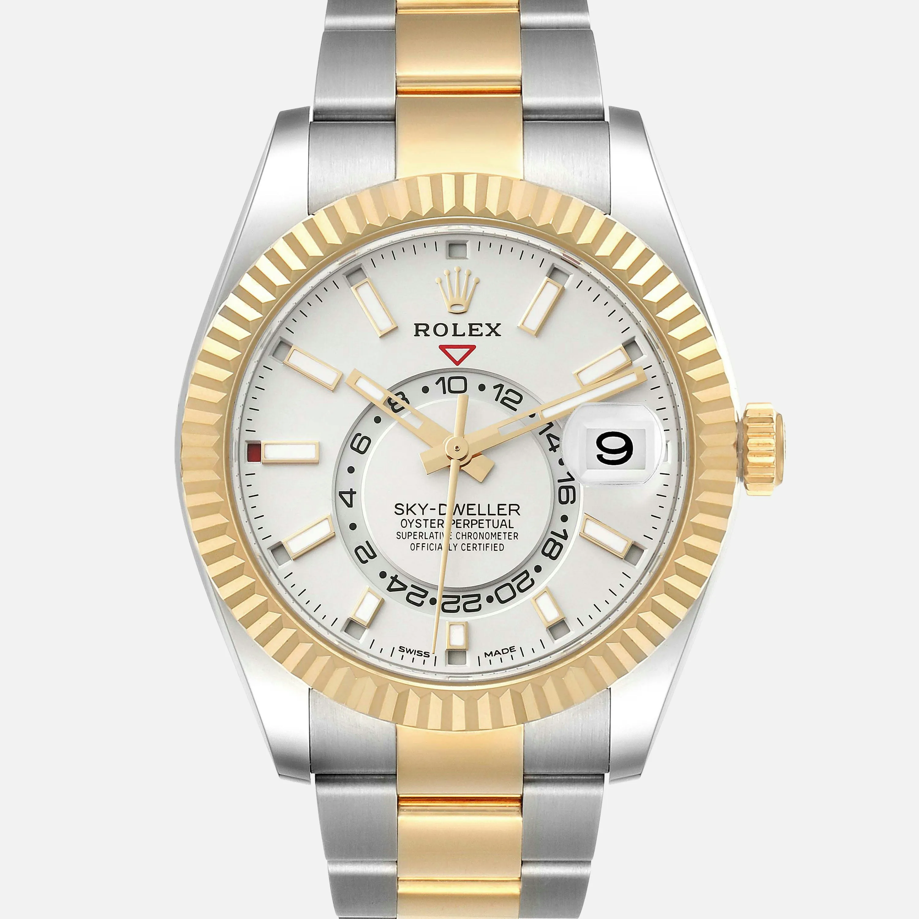 Rolex Sky-Dweller 326933 42mm Yellow gold and stainless steel White