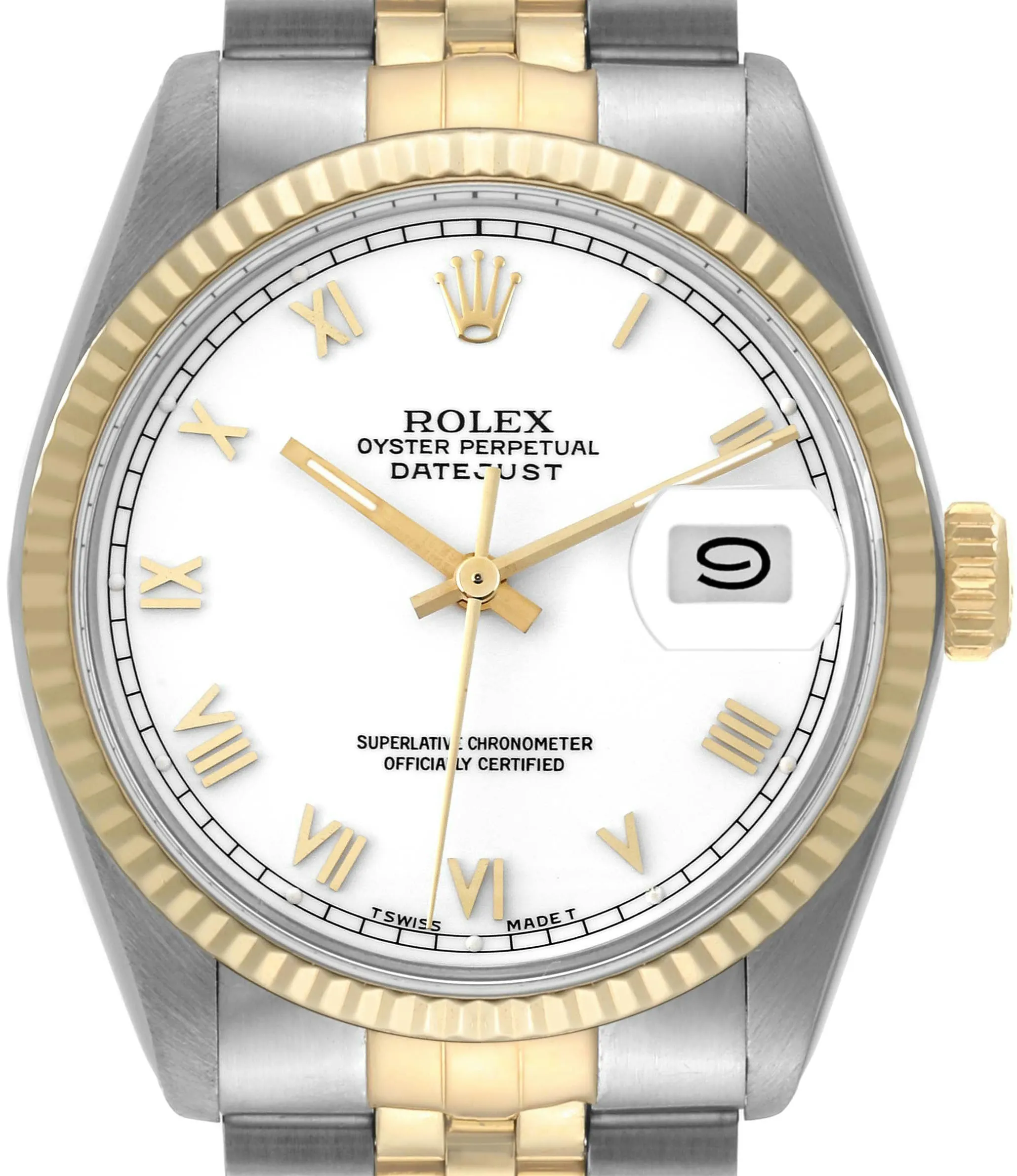 Rolex Datejust 36 16013 36mm Yellow gold and stainless steel White 2