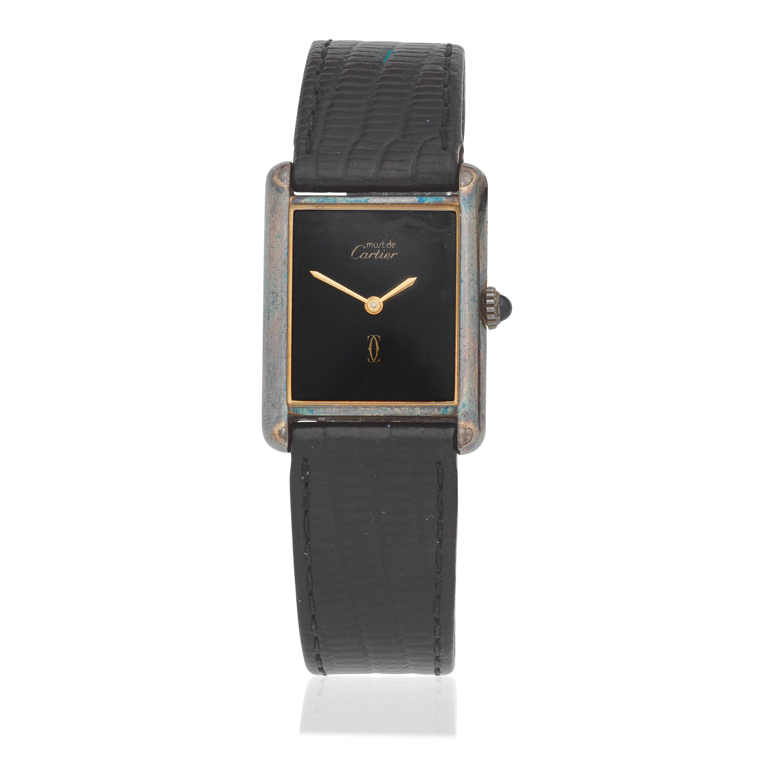 Cartier Tank 23mm Silver and gold-plated Black