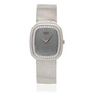 Seiko 4110-5219-D White gold and Diamond Silver