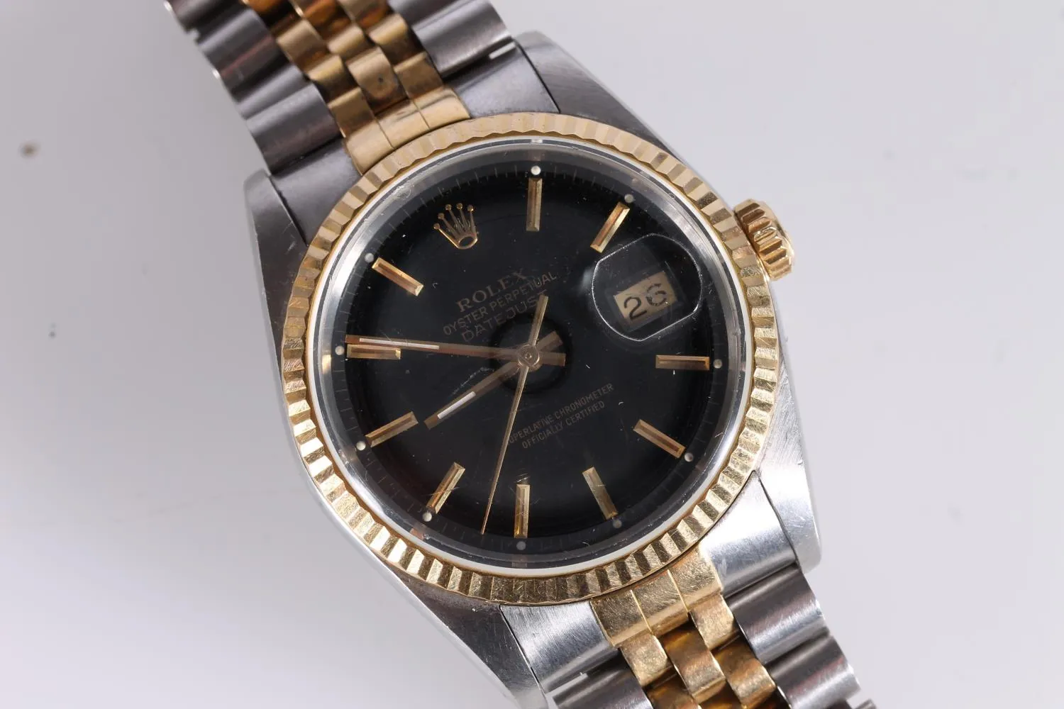 Rolex Datejust 30mm Yellow gold and stainless steel Black 6