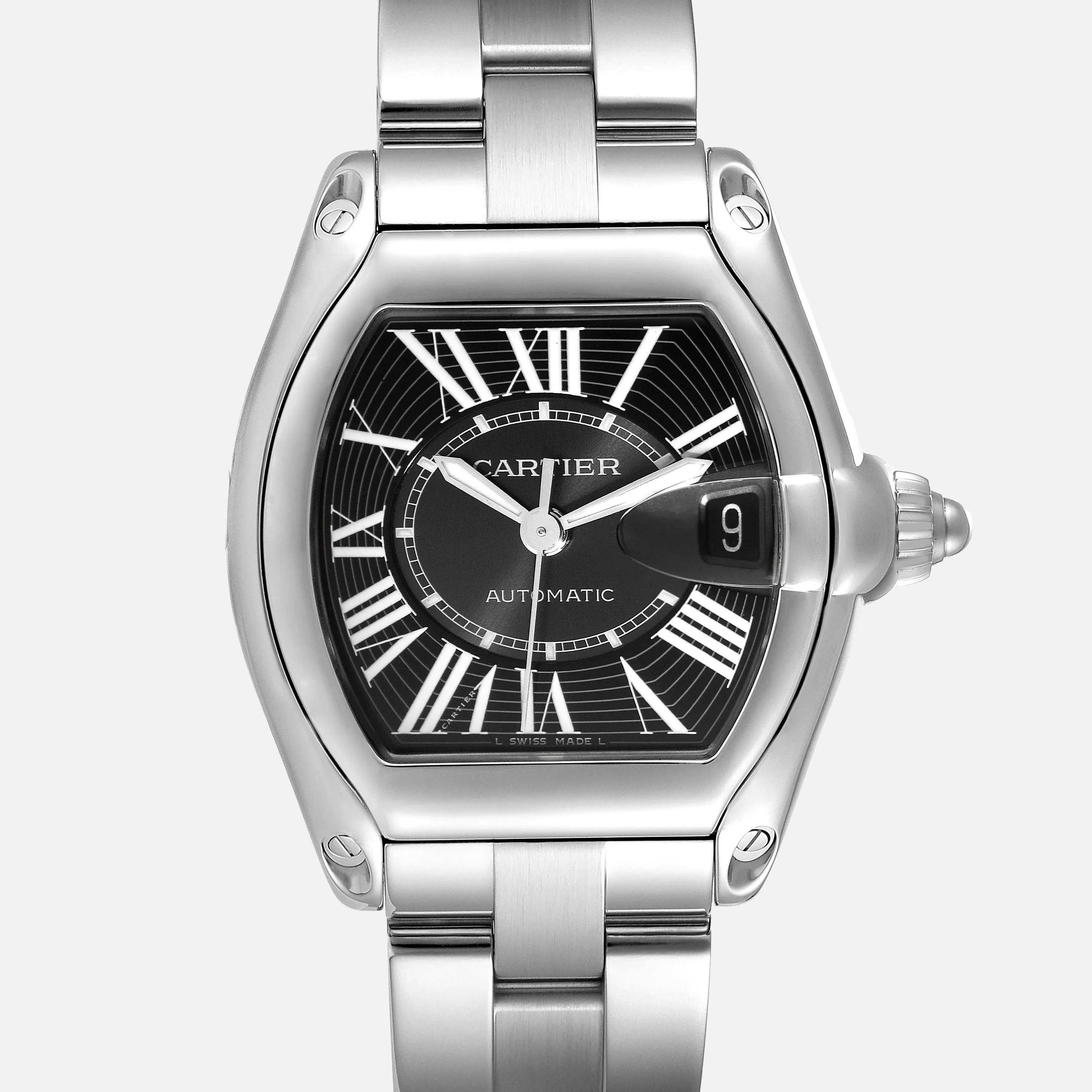 Cartier Roadster W62041V3 38mm Stainless steel Black